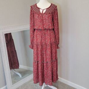 Max Studio Women's Floral Smocked Tiered Maxi Dress Size S